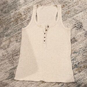 Aerie Women's Cream Henley Tank Top
